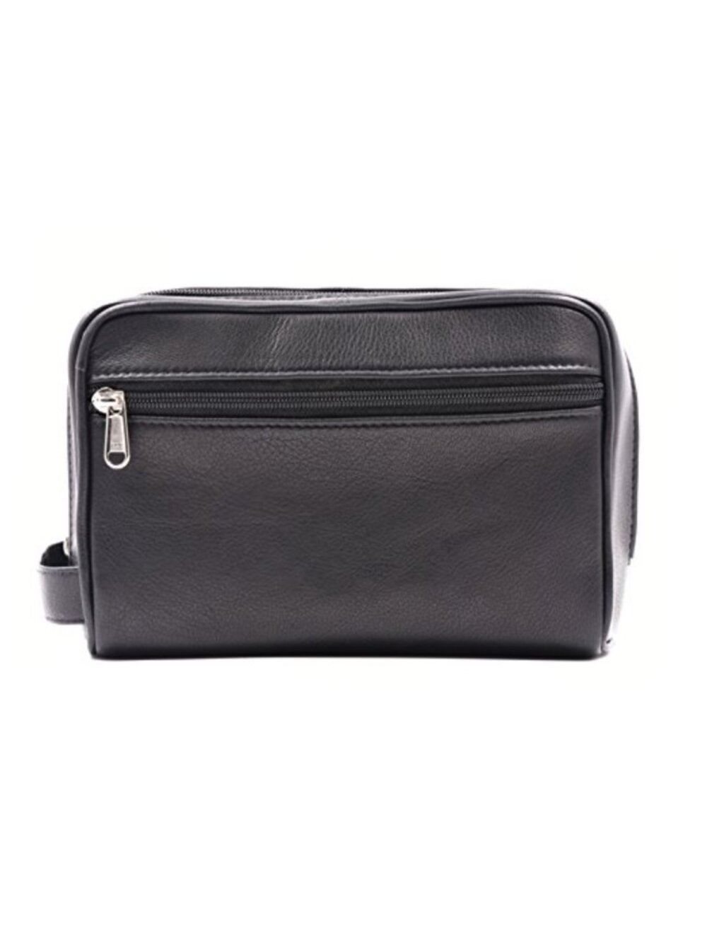 Genuine Lambskin Napa Leather Dopp Kit Shaving Toiletry Travel Bag Top Zip